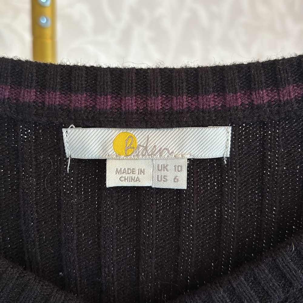 COPY - BODEN Black Ribbed Knit Sweater - Picture 2 of 5